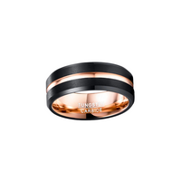 Thumbnail for Freeform rings Tungsten Carbide Streak Black and Rose Gold  https://freeformrings.co.za/products/2019-8mm-wide-men-39-s-ring-tungsten-carbide-black-electroplated-rose-gold-matte-surface-with-grooved-angle-tungsten-steel-ring?_pos=9&_sid=36adba6e2&_ss=r&variant=39479516659808