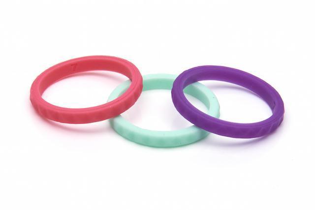 Freeform Silicone Rings Diamond Stackable 3 Pack