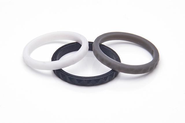 Freeform Silicone Rings Diamond Stackable 3 Pack