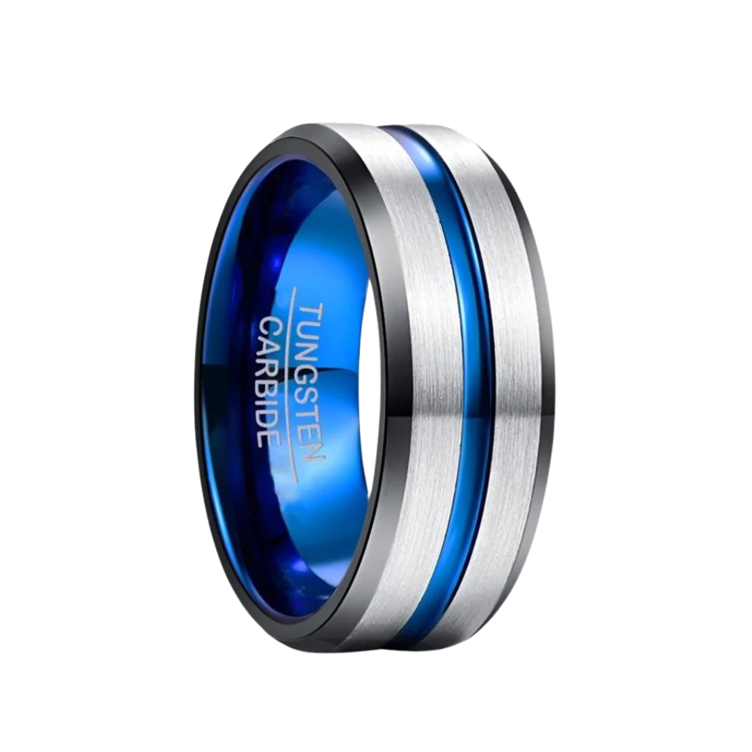 Freeform rings Tungsten Carbide Streak Silver and Blu https://freeformrings.co.za/products/stream-blue?_pos=6&_sid=9fddffcce&_ss=r&variant=39392892026976e 