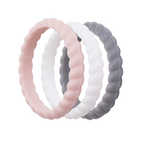 Thumbnail for Freeform Rings Silicone Rings Braided Stackable 3 Pack