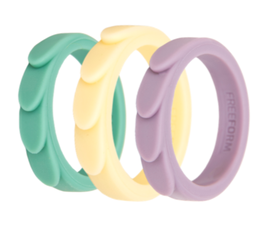 Freeform Rings Silicone Rings Feather Silicone Ring - 3 Pack