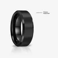 Thumbnail for Freeform Rings Tungsten Rings Bevel- Jet Black
