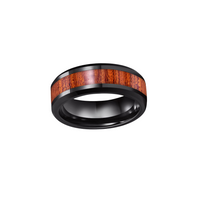 Thumbnail for Freeform Rings Tungsten Rings Bevel - Pear Wood Black
