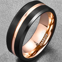 Thumbnail for Freeform Rings Tungsten Rings Streak - Black and Rose Gold