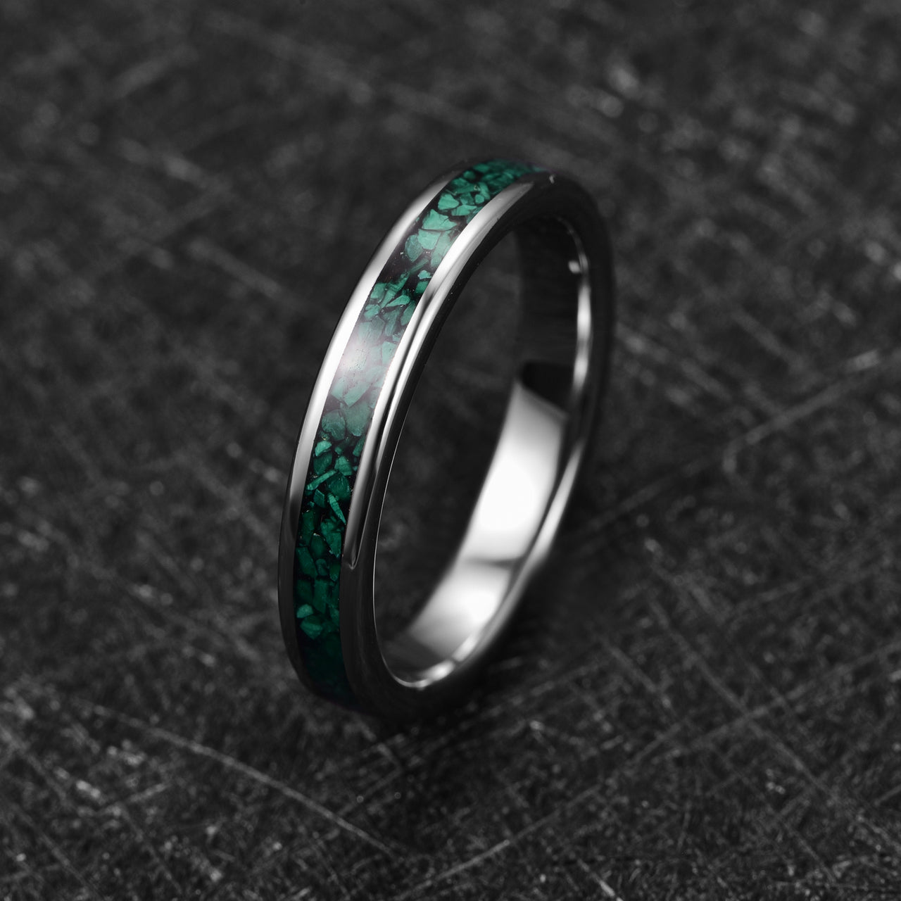 Freeform Rings Tungsten Rings Swank - Malachite