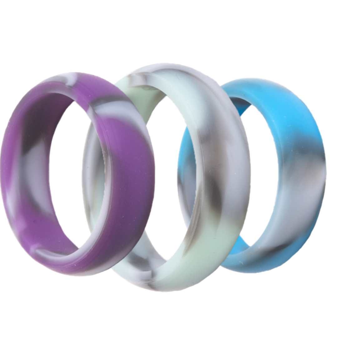 Freeform Silicone Rings Silicone Rings Women's Marbled 3 pack