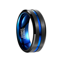 Thumbnail for Freeform Silicone Rings Tungsten Rings Streak - Blue & Black