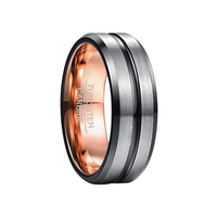Thumbnail for Freeform Silicone Rings Tungsten Rings Streak - Silver & Black